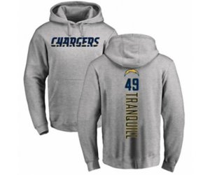 Los Angeles Chargers #49 Drue Tranquill Ash Backer Pullover Hoodie