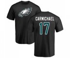 Philadelphia Eagles #17 Harold Carmichael Black Name & Number Logo T-Shirt