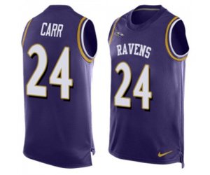 Baltimore Ravens #24 Brandon Carr Elite Purple Player Name & Number Tank Top Football Jersey