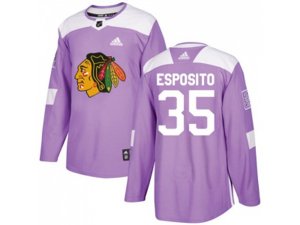 Chicago Blackhawks #35 Tony Esposito Purple Authentic Fights Cancer Stitched NHL Jersey