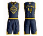Golden State Warriors #4 Omari Spellman Authentic Navy Blue Basketball Suit Jersey - City Edition
