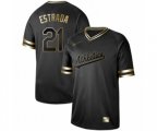 Oakland Athletics #21 Marco Estrada Authentic Black Gold Fashion Baseball Jersey