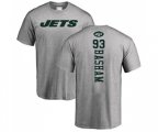 New York Jets #93 Tarell Basham Ash Backer T-Shirt