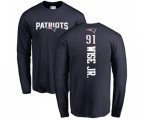 New England Patriots #91 Deatrich Wise Jr Navy Blue Backer Long Sleeve T-Shirt