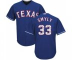 Texas Rangers #33 Drew Smyly Authentic Royal Blue Team Logo Fashion Cool Base Baseball Jersey