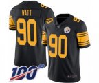 Pittsburgh Steelers #90 T. J. Watt Limited Black Rush Vapor Untouchable 100th Season Football Jersey
