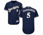 Milwaukee Brewers #5 Cory Spangenberg Navy Blue Alternate Flex Base Authentic Collection Baseball Jersey