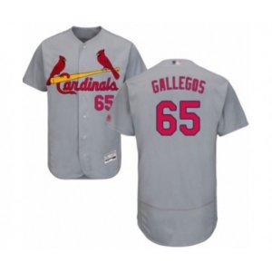 St. Louis Cardinals #65 Giovanny Gallegos Grey Road Flex Base Authentic Collection Baseball Player Jersey