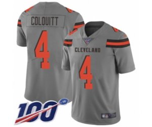 Cleveland Browns #4 Britton Colquitt Limited Gray Inverted Legend 100th Season Football Jersey