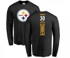 Pittsburgh Steelers #30 James Conner Black Backer Long Sleeve T-Shirt