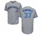 Toronto Blue Jays #37 Teoscar Hernandez Grey Road Flex Base Authentic Collection Baseball Jersey