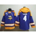Minnesota Vikings #4 Dalvin Cook Purple Yellow Ageless Must-Have Lace-Up Pullover Hoodie