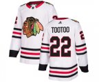 Chicago Blackhawks #22 Jordin Tootoo Authentic White Away NHL Jersey