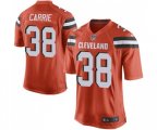 Cleveland Browns #38 T. J. Carrie Game Orange Alternate Football Jersey