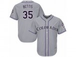 Colorado Rockies #35 Chad Bettis Replica Grey Road Cool Base MLB Jersey