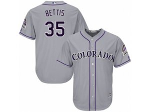 Colorado Rockies #35 Chad Bettis Replica Grey Road Cool Base MLB Jersey