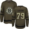 Boston Bruins #79 Jeremy Lauzon Authentic Green Salute to Service NHL Jersey