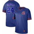 Atlanta Braves #24 Deion Sanders Royal Authentic Cooperstown Collection Stitched Baseball Jersey