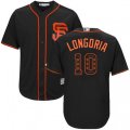 San Francisco Giants #10 Evan Longoria Authentic Black Team Logo Fashion Cool Base MLB Jersey