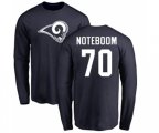 Los Angeles Rams #70 Joseph Noteboom Navy Blue Name & Number Logo Long Sleeve T-Shirt