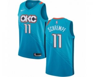 Oklahoma City Thunder #11 Detlef Schrempf Authentic Turquoise NBA Jersey - City Edition