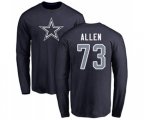 Dallas Cowboys #73 Larry Allen Navy Blue Name & Number Logo Long Sleeve T-Shirt