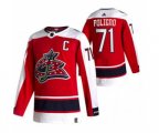 Columbus Blue Jackets #71 Nick Foligno Red 2020-21 Reverse Retro Alternate Hockey Jersey