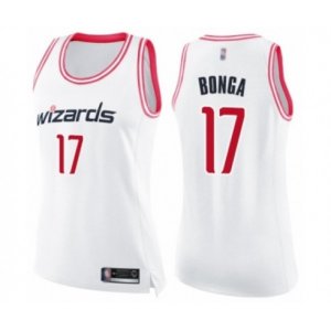 Women\'s Washington Wizards #17 Isaac Bonga Swingman White Pink Fashion Basketball Jersey