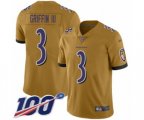 Baltimore Ravens #3 Robert Griffin III Limited Gold Inverted Legend 100th Season Football Jersey