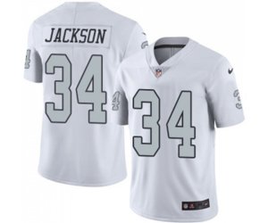 Oakland Raiders #34 Bo Jackson Elite White Rush Vapor Untouchable Football Jersey