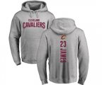 Cleveland Cavaliers #23 LeBron James Ash Backer Pullover Hoodie