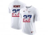 2016 US Flag Fashion Alabama Crimson Tide Derrick Henry #27 College Football Limited Jersey - White