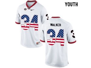 2016 US Flag Fashion-Youth Georgia Bulldogs Herchel Walker #34 College Football Limited Jerseys - White