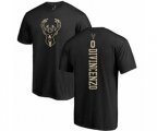 Milwaukee Bucks #0 Donte DiVincenzo Black One Color Backer T-Shirt
