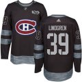 Montreal Canadiens #39 Charlie Lindgren Premier Black 1917-2017 100th Anniversary NHL Jersey
