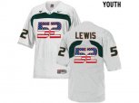 2016 US Flag Fashion Youth Miami Hurricanes Ray Lewis #52 College Football Jersey - White