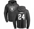 Oakland Raiders #24 Marshawn Lynch Ash One Color Pullover Hoodie