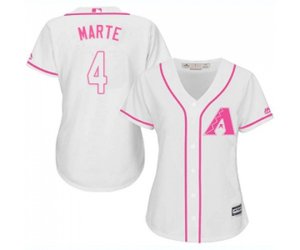 Women\'s Arizona Diamondbacks #4 Ketel Marte Replica White Fashion Baseball Jersey