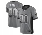 Oakland Raiders #00 Jim Otto Limited Gray Rush Drift Fashion Football Jersey