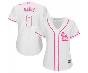Women\'s St. Louis Cardinals #9 Roger Maris Replica White Fashion Cool Base Baseball Jersey