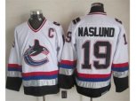 Vancouver Canucks #19 Markus Naslund White Black CCM Throwback Stitched NHL jerseys