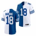 Indianapolis Colts Retired Player #18 Peyton Manning Nike Royal White Split Two Tone Jersey