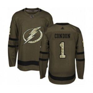 Tampa Bay Lightning #1 Mike Condon Authentic Green Salute to Service Hockey Jersey