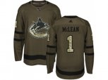 Vancouver Canucks #1 Kirk Mclean Green Salute to Service Stitched NHL Jersey