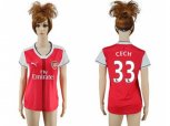 Women Arsenal #33 Cech Home Soccer Club Jersey