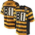 Pittsburgh Steelers #81 Jesse James Limited Yellow Black Alternate 80TH Anniversary Throwback NFL Jersey