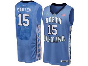 2016 Men\'s North Carolina Tar Heels Vince Carter #15 College Basketball Jersey - Blue