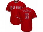 Los Angeles Angels of Anaheim #5 Albert Pujols Authentic Red Team Logo Fashion Cool Base MLB Jersey