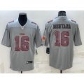 San Francisco 49ers #16 Joe Montana LOGO Grey Atmosphere Fashion 2022 Vapor Untouchable Stitched Limited Jersey