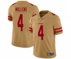 San Francisco 49ers #4 Nick Mullens Limited Gold Inverted Legend Football Jersey